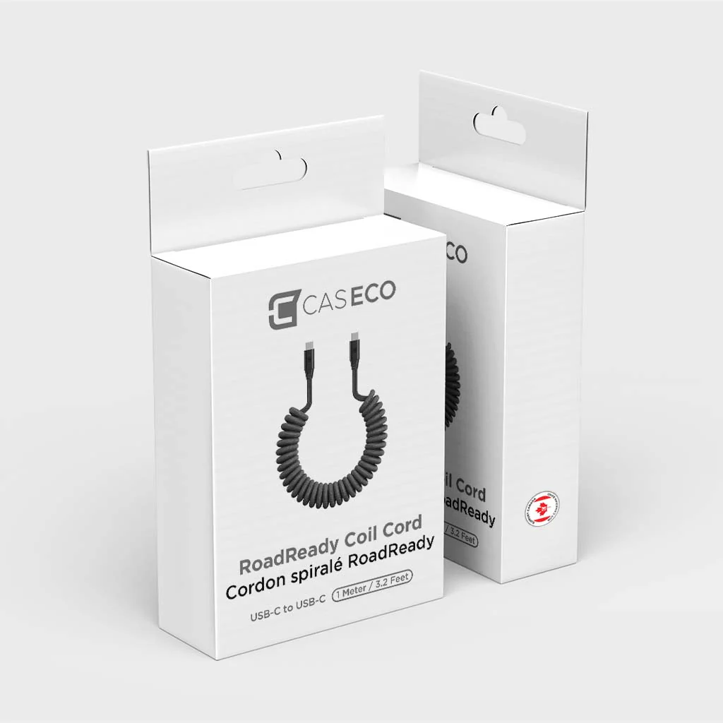 Caseco | Road Ready Coil Cord (USB-C to USB-C) - Black | C0520-20