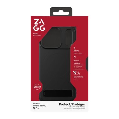 ZAGG | Graphene Sedona Snap iPhone 18 Pro/17 Pro Kickstand Case - Black | 702322367