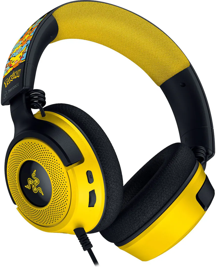 Razer | Kraken V4 X Wired Gaming Headset: 40 mm Drivers Cardioid Mic Memory Foam Cushions - Chroma RGB Lighting - Type C & Type A Cable - for PC, Mac, PS5, Nintendo Switch - Pokémon Edition | RZ04-05180300-R3M1