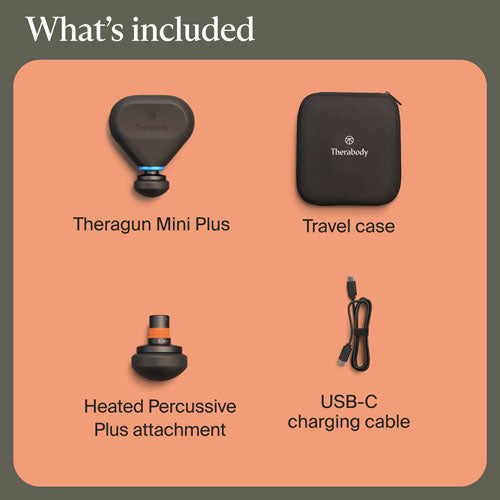 Therabody | Theragun Mini Plus Heated Handheld Percussive Massage Device - Black | TG0004352-2A10