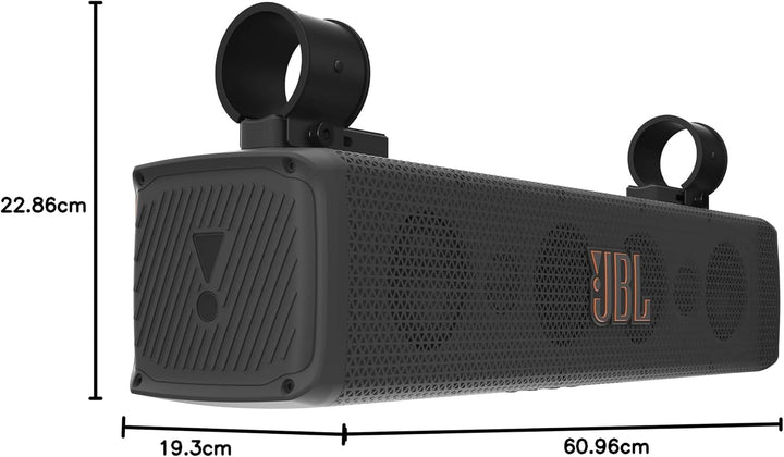 JBL | RallyBar S - 21" Bluetooth Universal Outdoor Vehicle Soundbar with Built-in 150w RMS Amplifier, IP66 Water & Dust Resistant
