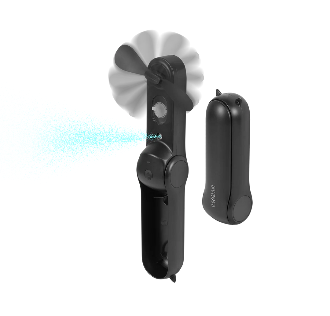 Furo | Foldable Mini Mist Fan with 2k Battery Bank- Black | FT8383