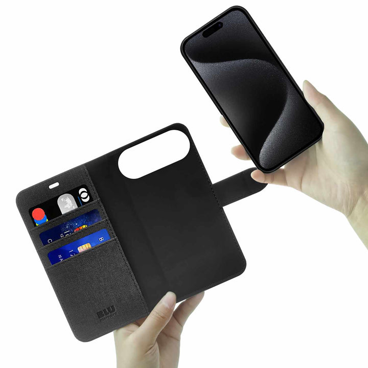 Blu Element | Folio 2-in-1 MagSafe iPhone 17 Air Case - Black | BEFMS17B4