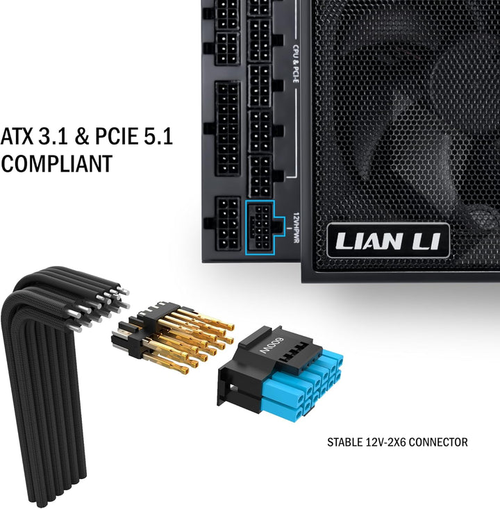 Lian-Li | Edge Series-1000W 80+ Platinum Full Modular ATX Retail - Black | EG1000BLACK