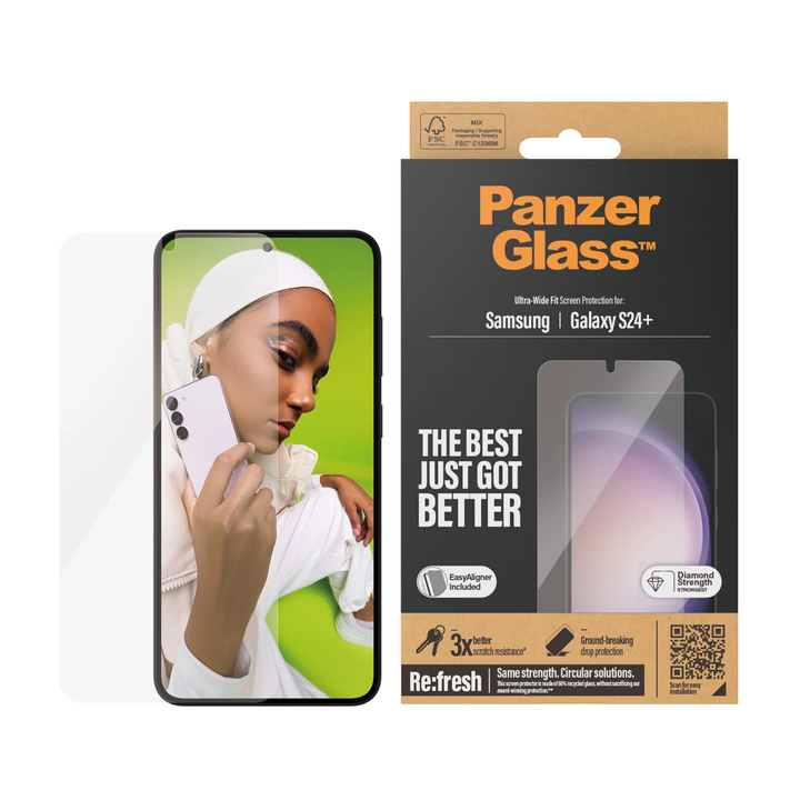 PanzerGlass | Ultra-Wide Fit Screen Protector for Samsung Galaxy S24+ - Clear | PG-7351CA