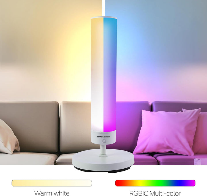 Monster | Adjustable Smart Floor Lamp, Multicolor LED Floor & Table Lamp with App & Voice Control, Music Sync, Dimmable Ambient Lighting for Bedroom, Gaming Room & Living Room |  MNW7-2020-ICW