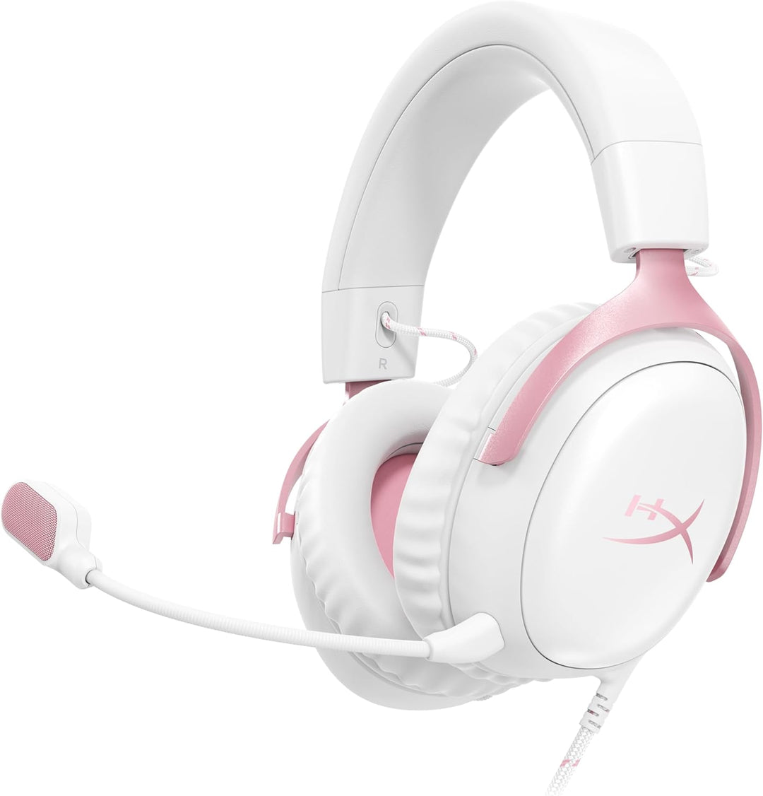 HyperX | Cloud III Gaming Headset Wired Over-Ear PC, PS5, Xbox Series X|S, Angled 53mm Drivers, DTS - Pink | 9W1Q4AA