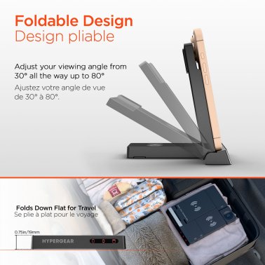 HyperGear | 6-in-1 Foldable Wireless Charging Stand Compatible with Samsung & Apple Watch | 16346HIT