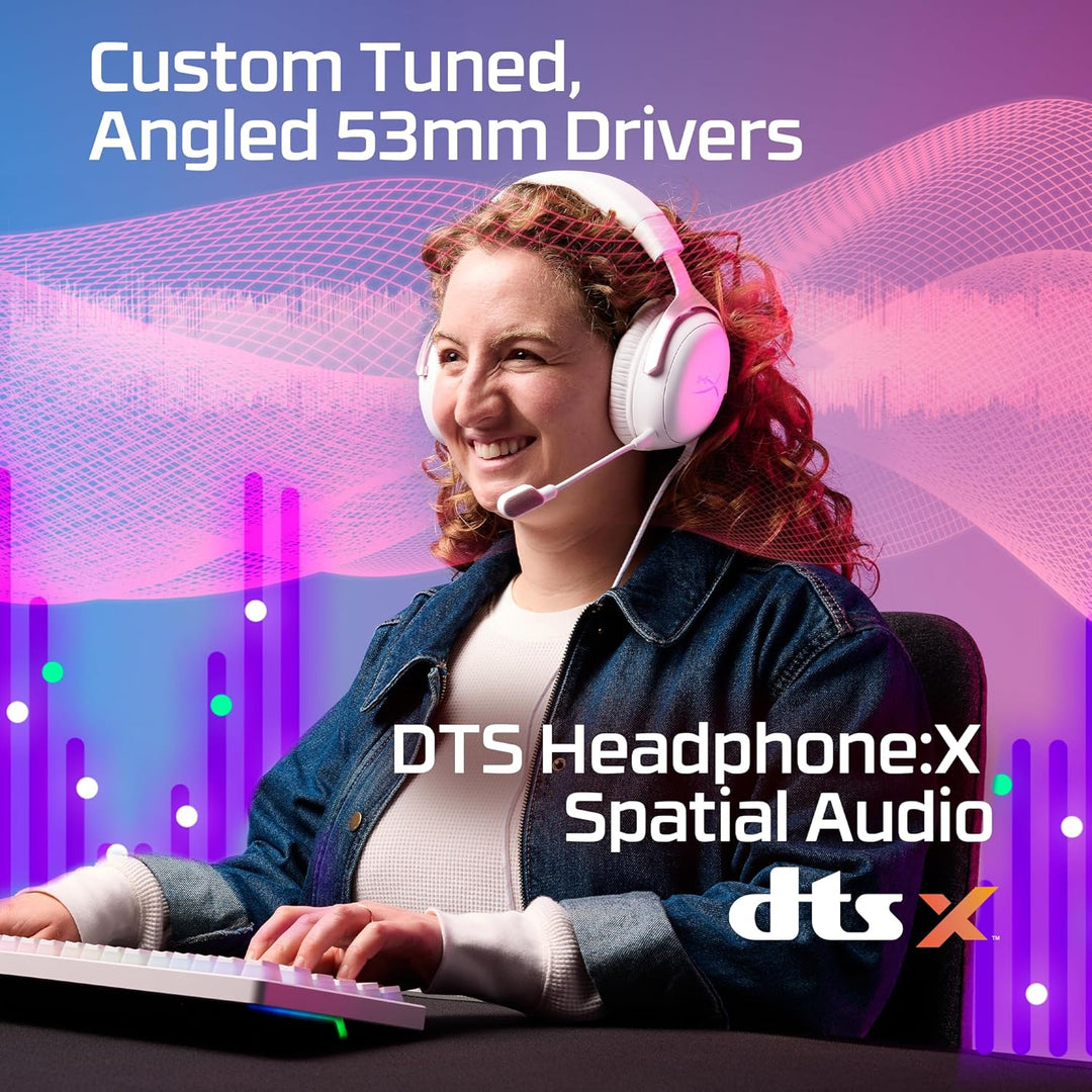 HyperX | Cloud III Gaming Headset Wired Over-Ear PC, PS5, Xbox Series X|S, Angled 53mm Drivers, DTS - Pink | 9W1Q4AA