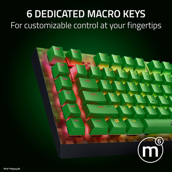 Razer | Widow V4 X Full Size Wired Mechanical Green Clicky Switch Gaming Keyboard with Chroma RGB Backlighting - Minecraft Edition | RZ03-04704100-R3M1
