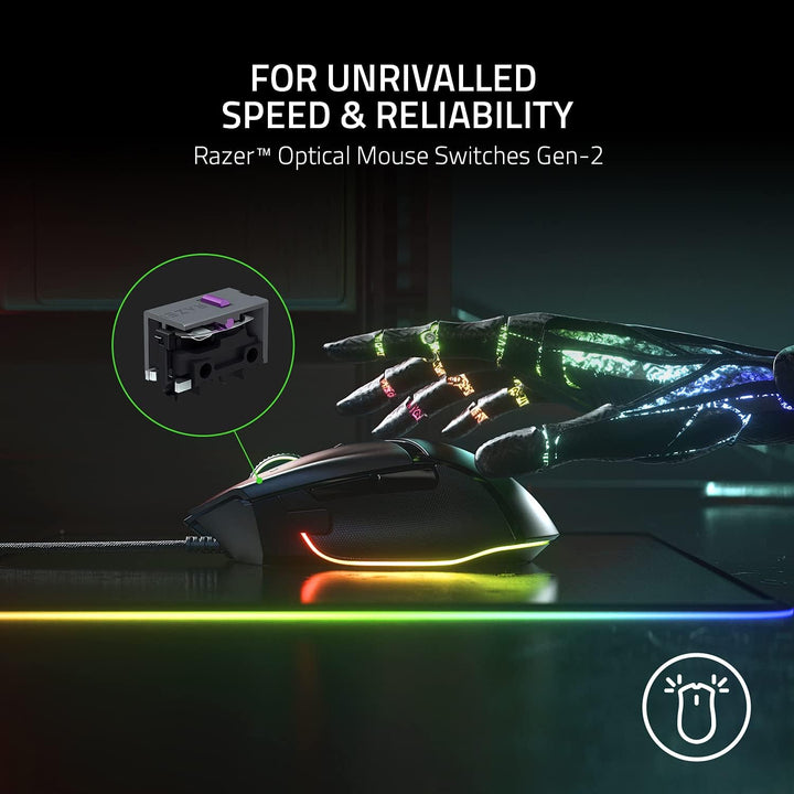 Razer Renewed | Basilisk V3 Customizable Ergonomic Gaming Mouse Chroma RGB with Underglow  - Black | RZ01-04000100-R3UR | 60 DAYS WARRANTY