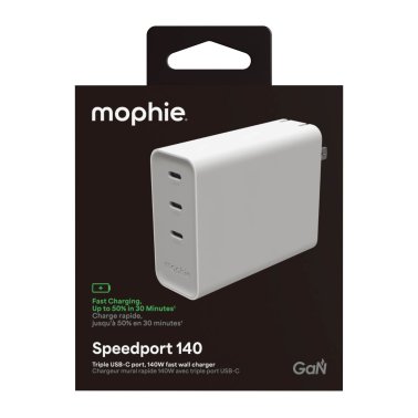 Mophie | Speedport 140W Tri USB-C Wall Charger - White | 409920005