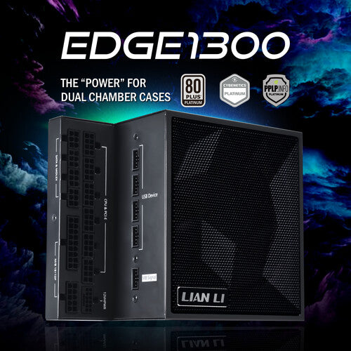 Lian-Li | Edge Series 1300W ATX12V v3.1, 80 PLUS PLATINUM Certified  Full Modular Power Supply | EG1300 BLACK