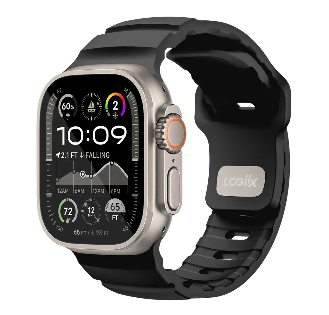 LOGiiX | Sport Strap for Apple Watch 44/45/46/49mm - Black | LGX-14025