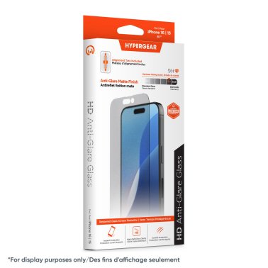 HyperGear | Matte Anti-Glare Glass Screen Protector w/ Easy Installation Applicator Tray iPhone 16 / 15 | 15-13663