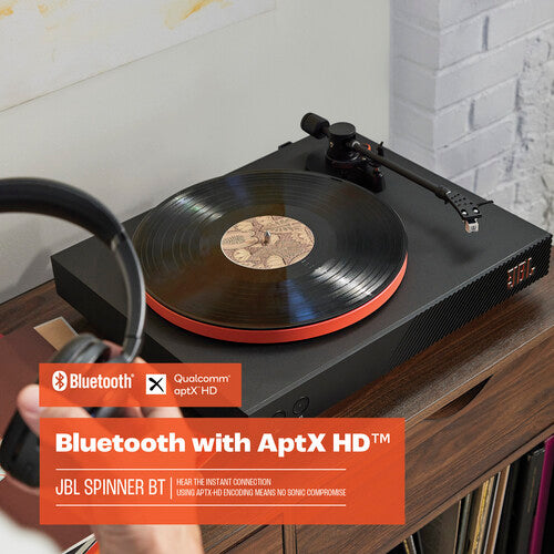 JBL | Spinner BT Manual Two-Speed Turntable with Bluetooth - Black | JBLSPINNERBTBLKAM