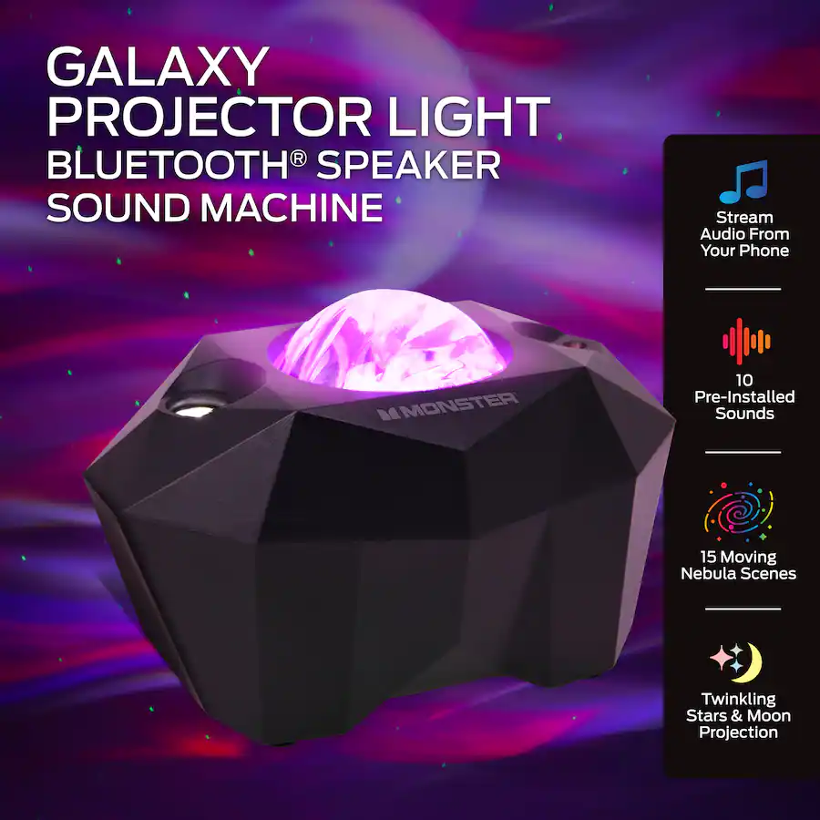 Monster | Bluetooth Sound Machine Galaxy Light | MNO7-2001-BLK