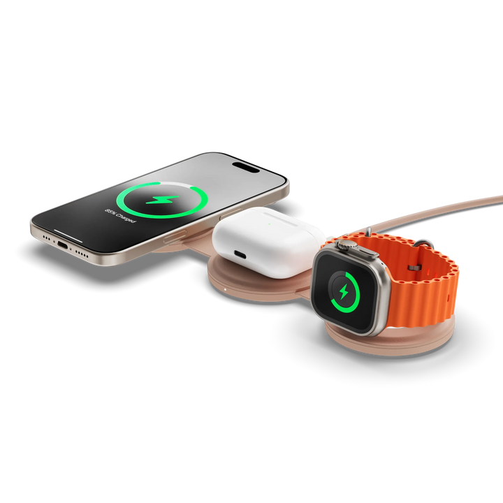 Satechi | OntheGo 3-in-1 Wireless Charger - Desert Rose | ST-QTG31R
