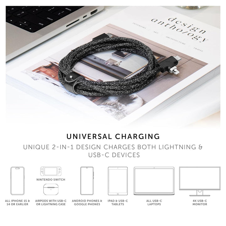 Native Union | Belt Cable Duo Pro Reinforced Braided Charging Cable 8FT 240W – Cosmos | BELT-PROCCL-COS-NP