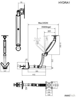 AMER | Single Monitor Mount Articulating Arm 15-28" - Black |  HYDRA1