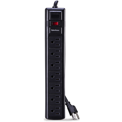 CyberPower | Essential Series Surge Protector 7 Outlet - Black | CSB7012
