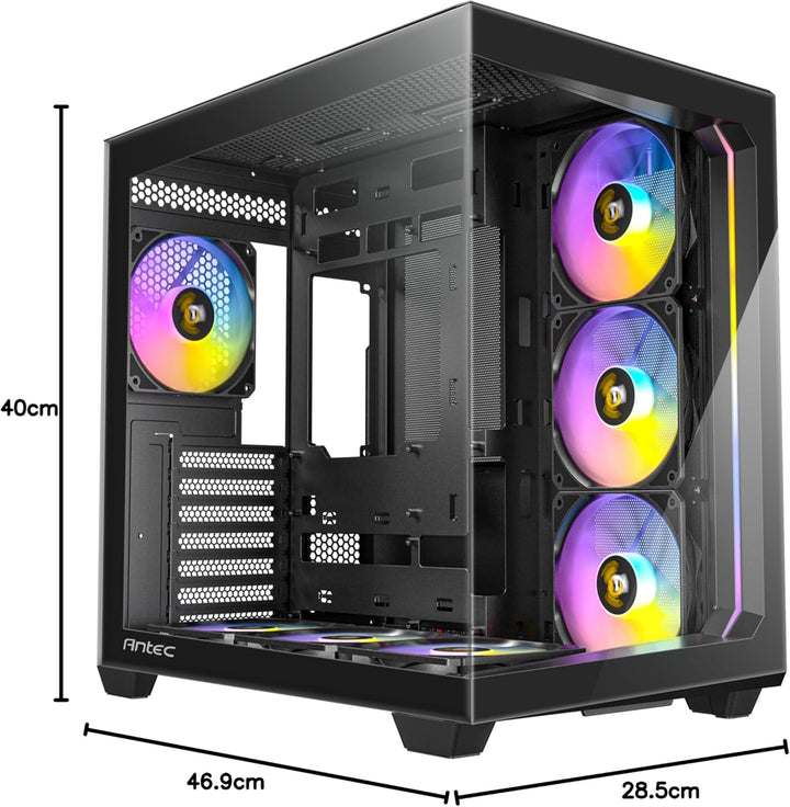 Antec | C5 ARGB, 7 x 120mm ARGB PWM Fans Included, Up to 10 Fans Simultaneously, Type-C 3.2 Gen 2 Port, Seamless Tempered Glass Front & Side Panels, 360mm Radiator Support, Mid-Tower ATX PC Case | C5 ARGB
