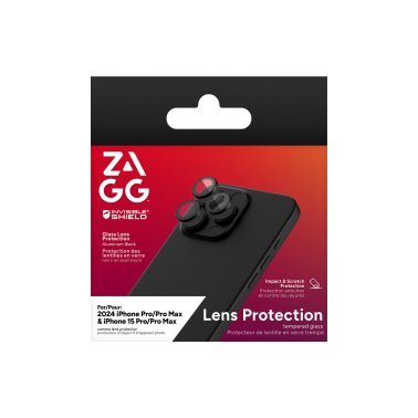 ZAGG | InvisibleShield Glass AR Camera Rings iPhone 16 Pro / 16 Pro Max / 15 Pro / 15 Pro Max- Black | IS-200114996