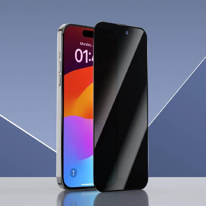 Devia | Van Series Full Screen Privacy Twice iPhone 15 Pro Max  Tempered Glass - Black | 6938595388965