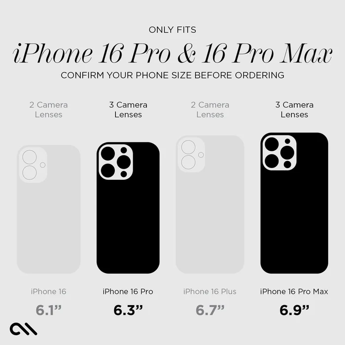 Case-Mate | Aluminum Ring Glass Lens Protector iPhone 16 Pro Max / 16 Pro - Black | 15-13312