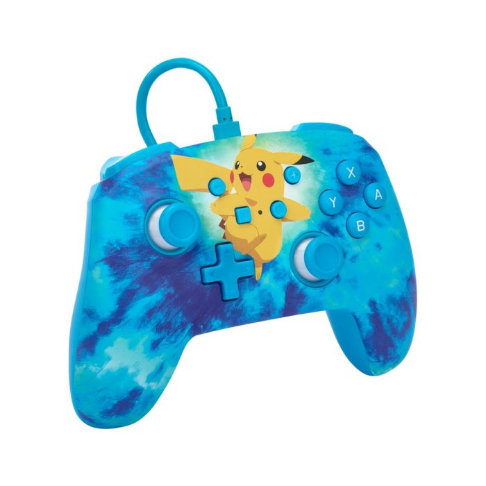 PowerA | Enhanced Wired Controller for Nintendo Switch - Tie Dye Pikachu (Blue) | NSGP0090-01