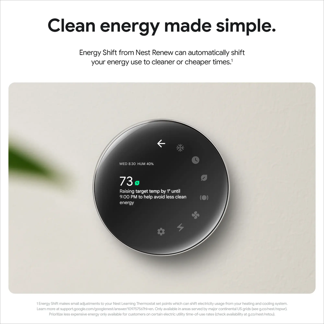 Google | Nest Wi-Fi Smart Learning Thermostat (4th Generation) with Nest Temperature Sensor (2nd gen) - Polished Obsidian |