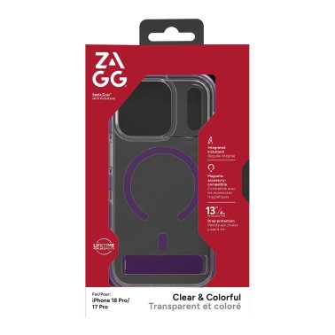 ZAGG | Graphene Santa Cruz Snap iPhone 18 Pro/17 Pro Kickstand Case - Fresh Purple | 702322311