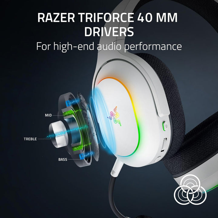 Razer | Barracuda X Chroma Wireless Gaming Headset 2.4 Chroma RGB 40mm Cardioid Mic for PC, Mac, PS5, Switch 2, Smartphone - White | RZ04-05220200-R3U1