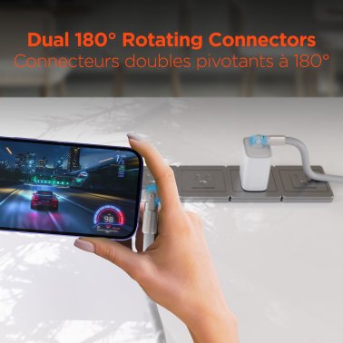 HyperGear | Rugged Cable w/Rotating Connectors USB-C to USB-C Chunky 180W 12FT 360cm - White | 16226