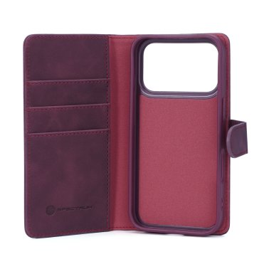 SPECTRUM | Folio Slim Detachable 2-1 Wallet Case iPhone 18 Pro/17 Pro - Dark Cherry | 18PROCHERRY