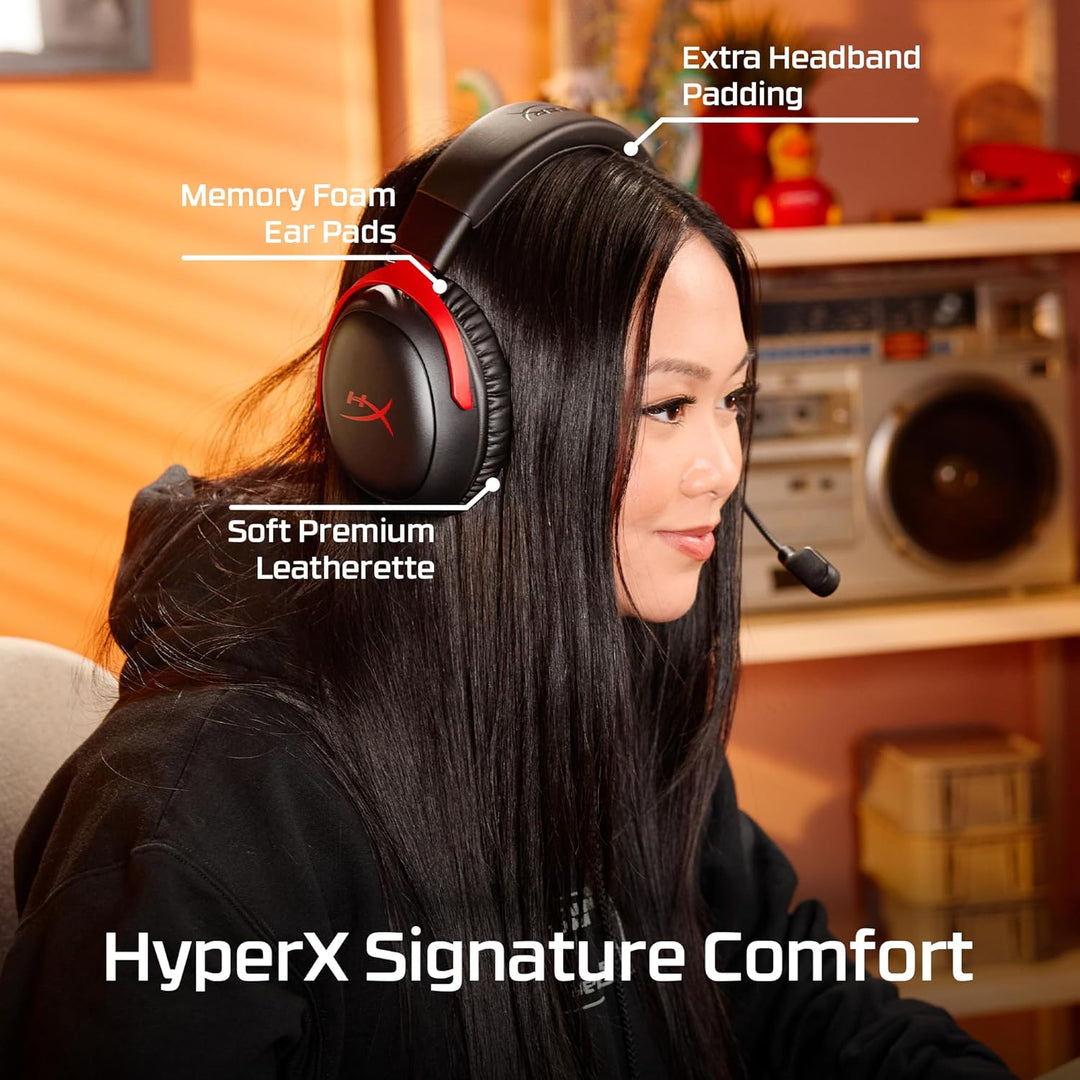 HyperX | Cloud III S Wireless Gaming Headset for Multi-Platform, 2.4GHz, Bluetooth, Battery Life up to 120 Hours 2.4GHz / 200 Hours Bluetooth, 53mm Angled Drivers, Detachable Mic – Black | A59YZAA