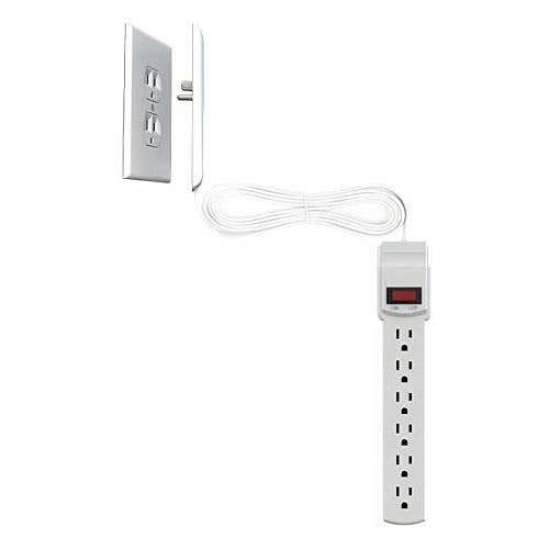 Sleek | Socket Ultra-Thin Outlet Cover with Surge Protector 6 Outlet 6 ft | 6SOVSZW