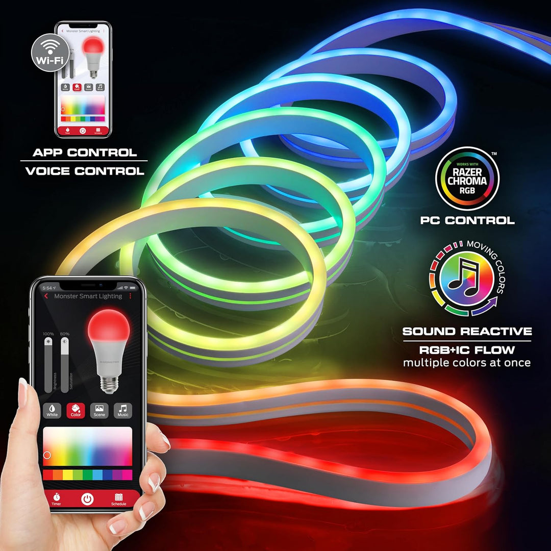 Monster | Smart Neon Color Flow Light Strip 16.4ft | MOW7-1005-ICM
