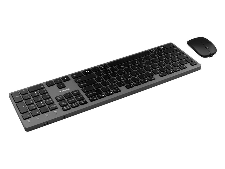 Adesso | Multi OS Wireless Scissor Switch Desktop Keyboard and Mouse - Black | WKB-7300UB