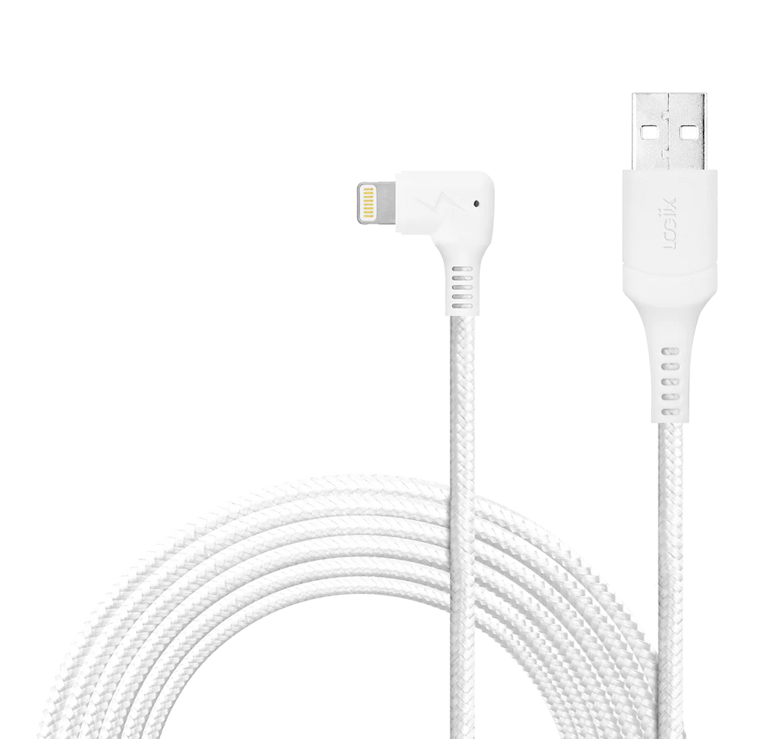 LOGiiX | Piston Connect XL 90 USB-A to USB-C 3M/10 FT - White | LGX-13943
