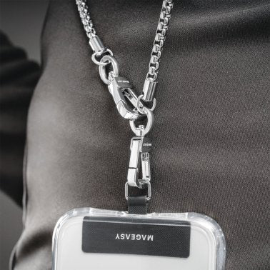 MagEasy | Universal Metal Chain Strap + Card - Silver | MPHIPH223SV23
