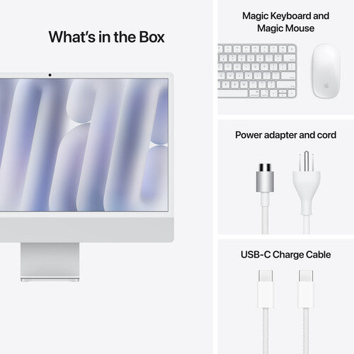 Apple | iMac 24" with Retina 4.5K display: Apple M4 chip with 10‑core CPU and 10‑core GPU, 16GB, 512GB SSD - Silver  | MWUV3LL/A