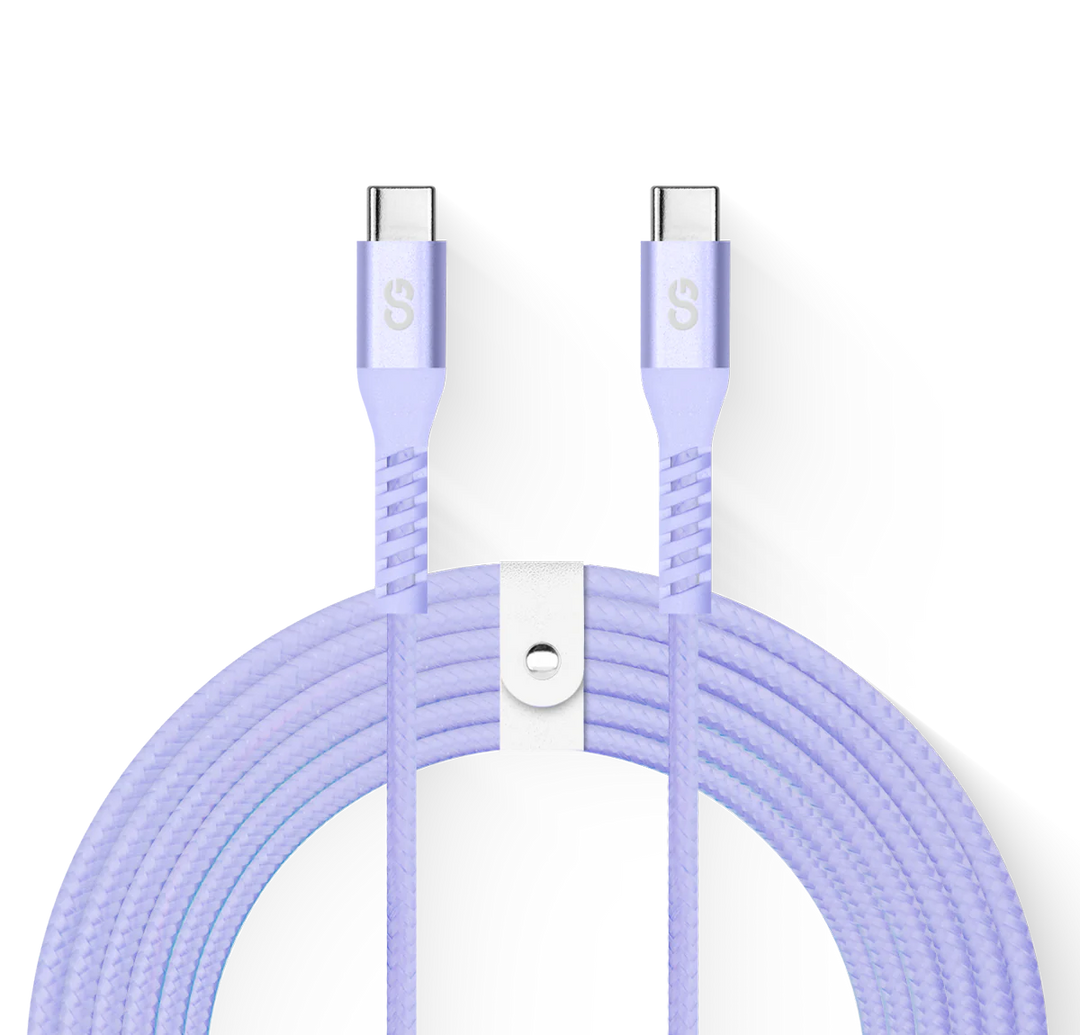 LOGiiX | Vibrance Braid XL USB-C to USB-C 10FT / 3M 100W - Lavender | LGX-13883