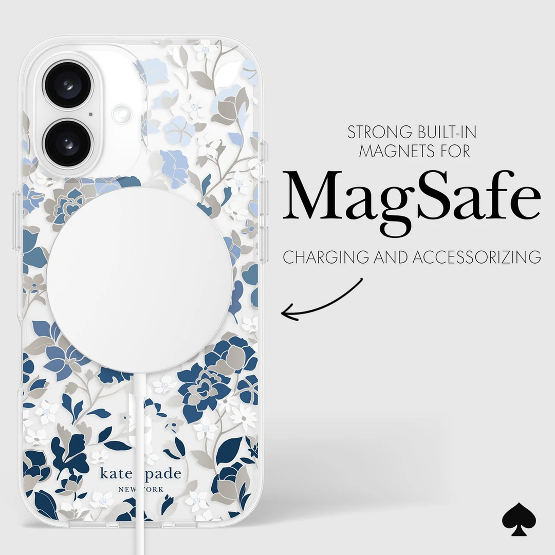 Kate Spade | Protective Prints MagSafe Case iPhone 16 - Flowerbed Blue | 15-13241
