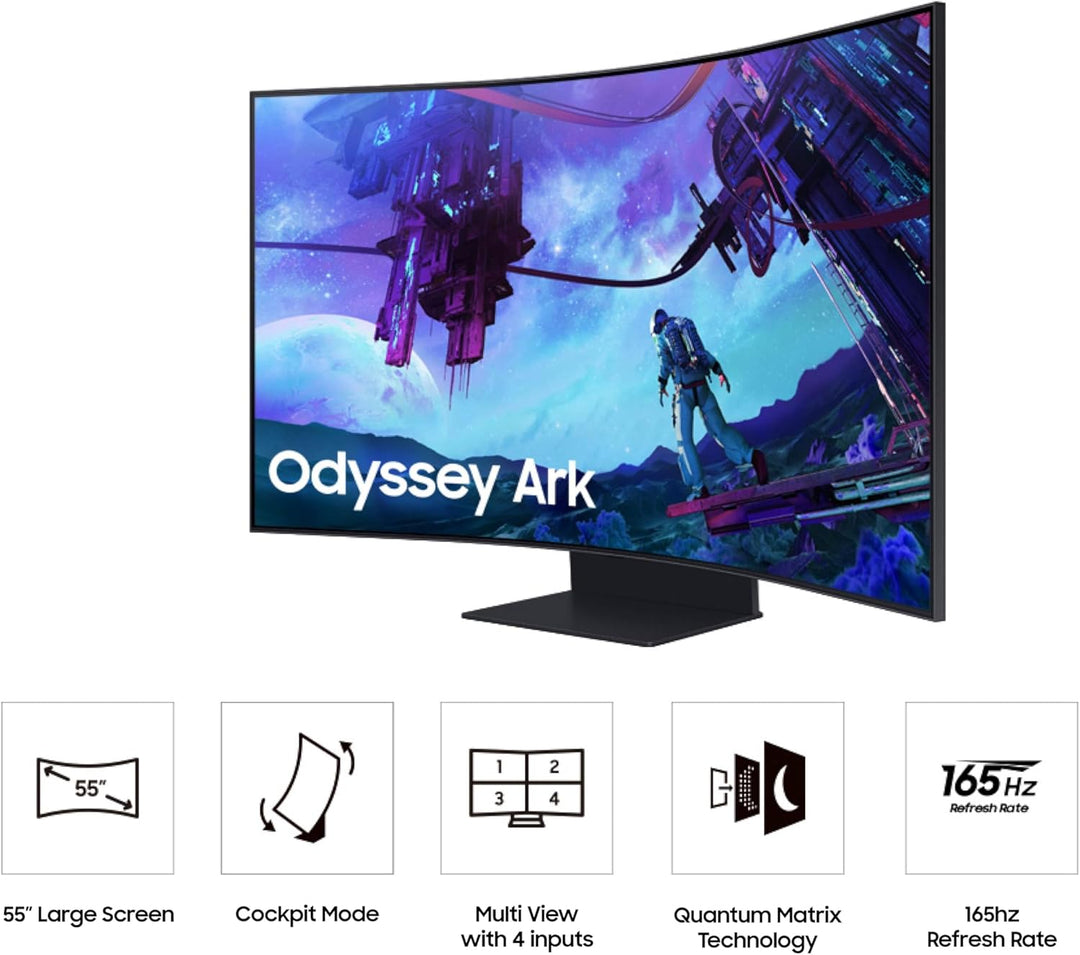 Samsung | Odyssey Arc 55" 4K Ultra HD 165Hz 1ms GTG Curved VA LCD FreeSync Gaming Monitor - Black LS55CG970NNXGO