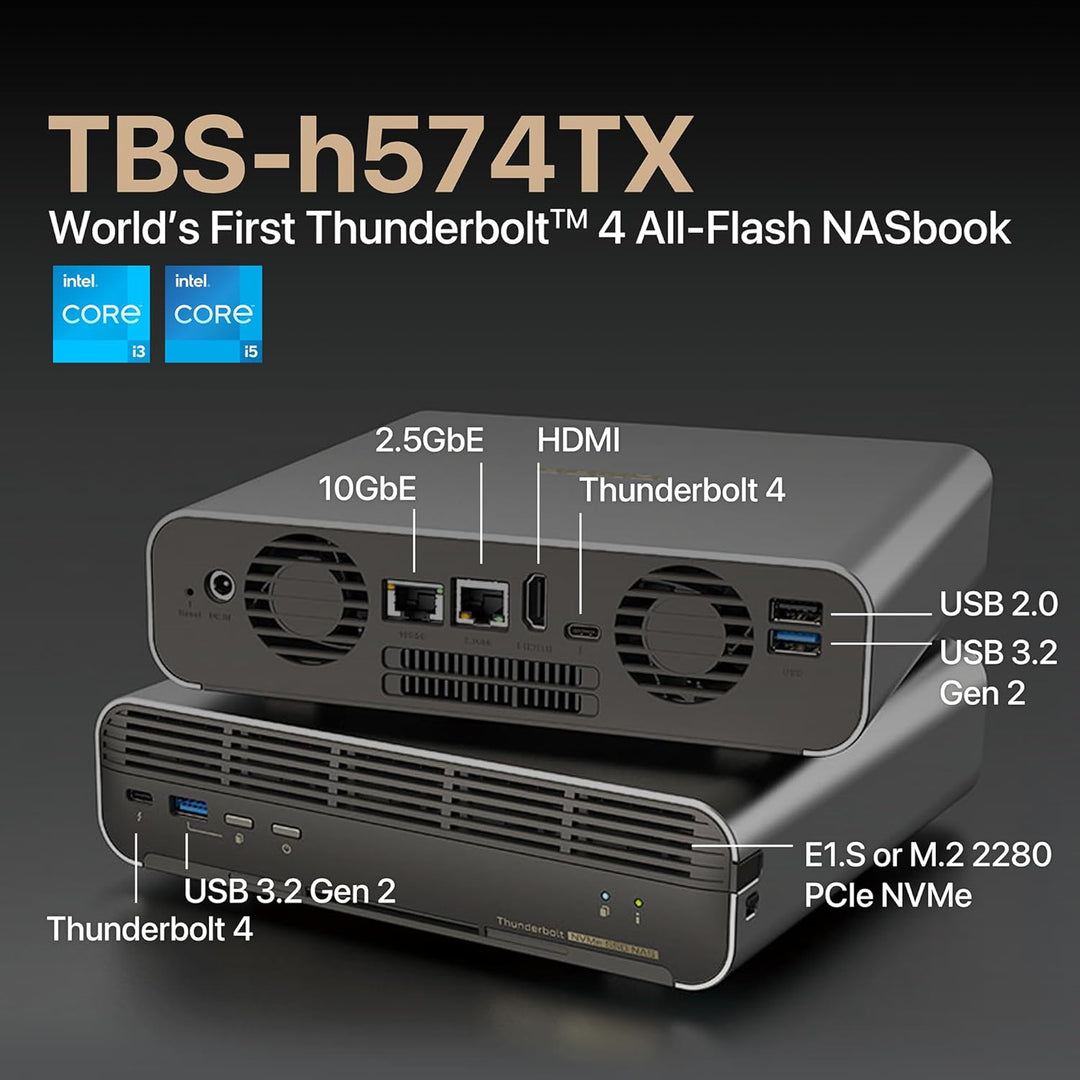 QNAP | All-Flash NASbook with Intel Core I5-1340PE Thunderbolt 4 NASbook | TBS-H574TX-I5-16G-US