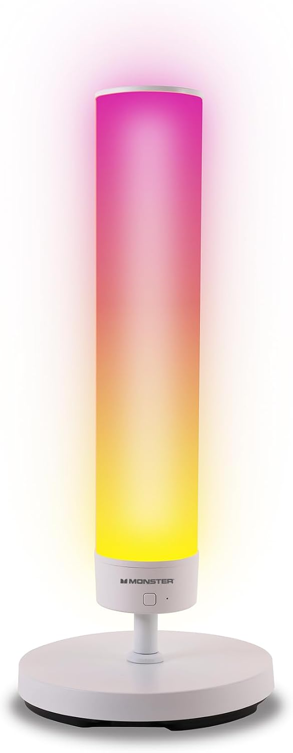Monster | Adjustable Smart Floor Lamp, Multicolor LED Floor & Table Lamp with App & Voice Control, Music Sync, Dimmable Ambient Lighting for Bedroom, Gaming Room & Living Room |  MNW7-2020-ICW