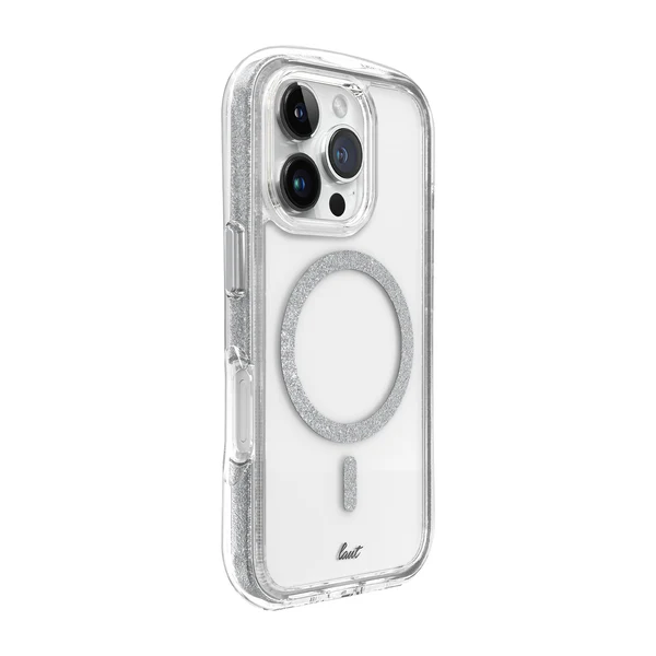 LAUT | Aero Sparkle MagSafe for iPhone 16 Pro - Crystal Silver | L_IP24B_AS_SL