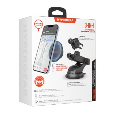 HyperGear | MagGrip 3-in-1 Vehicle Mount Kit Compatible w/ Magsafe | 15-12480