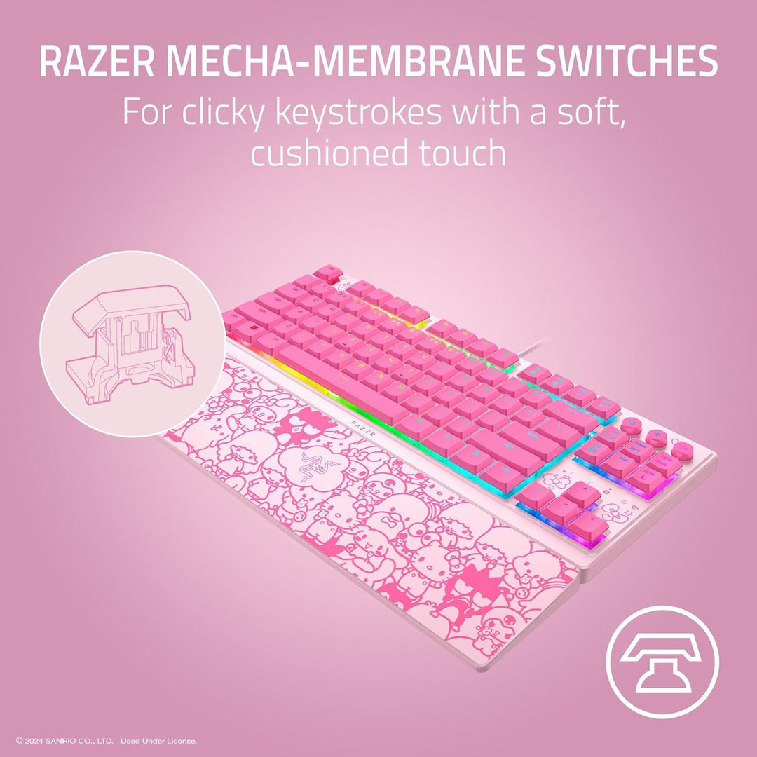 Razer | Ornata V3 TKL Gaming Keyboard: Low-Profile Keys Wired - Hello Kitty & Friends Edition | RZ03-04881900-R3M1